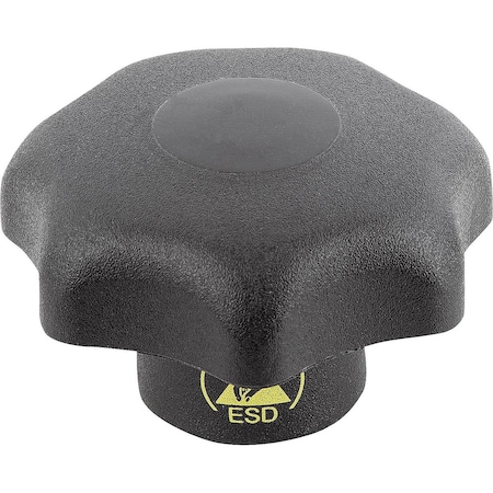 Kipp Star Grip Antistatic To DIN6336 D1=40 D=M08, Form:K, Thermoplastic Black Ral9011, Comp:Steel K0155.1120824